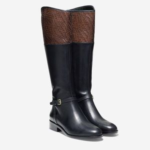 NWOB Cole Haan Genevieve Woven Cuff Riding Boots